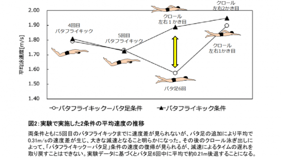 クロール 飛び込み後の バタ足 逆効果 順天堂大学と筑波大学が実証 大学ジャーナルオンライン