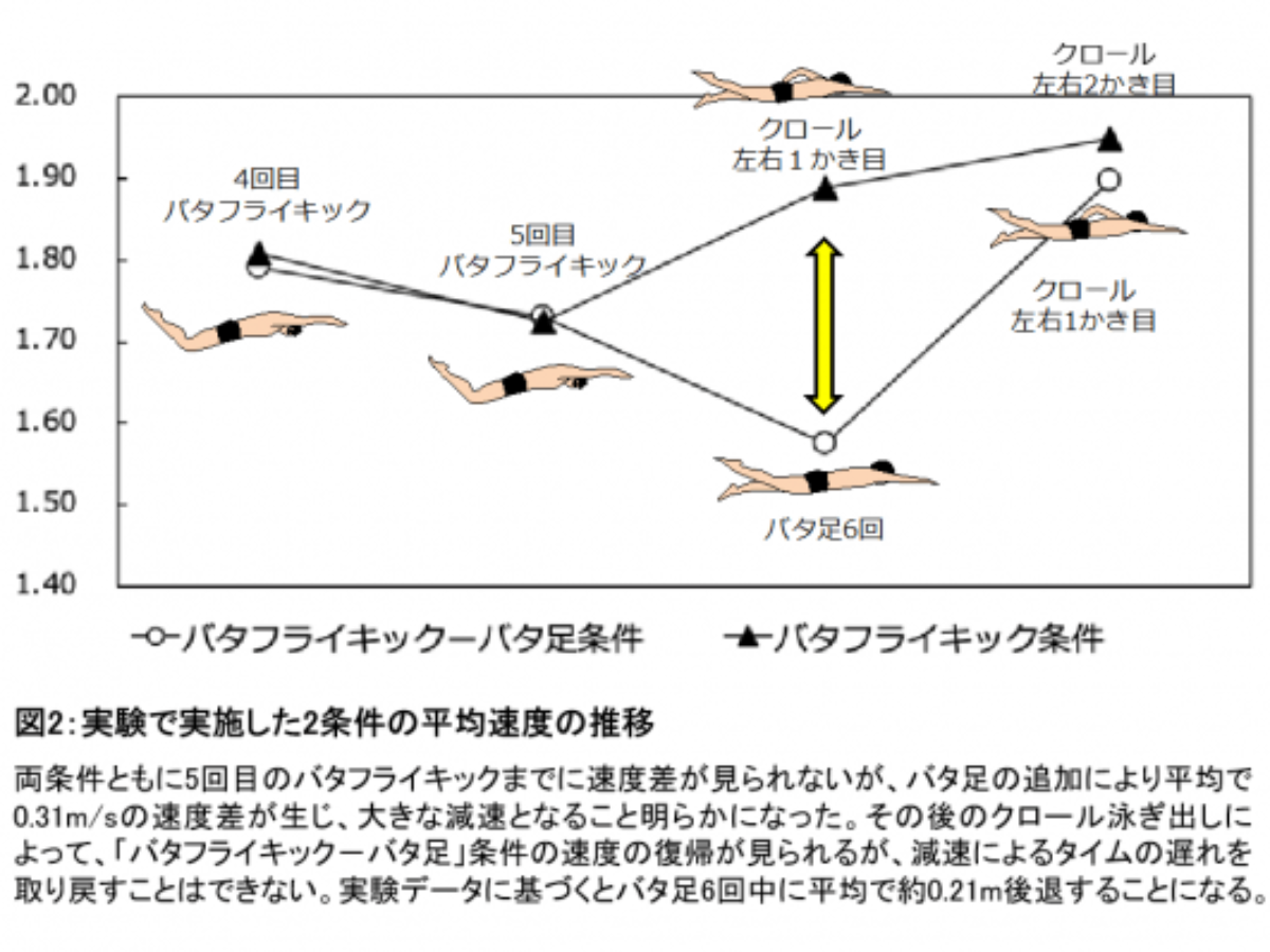 クロール 飛び込み後の バタ足 逆効果 順天堂大学と筑波大学が実証 大学ジャーナルオンライン