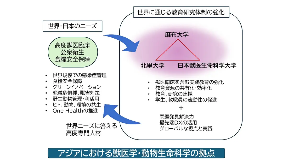 麻布大学 北里大学 日本獣医生命科学大学が獣医学・動物生命科学に係る